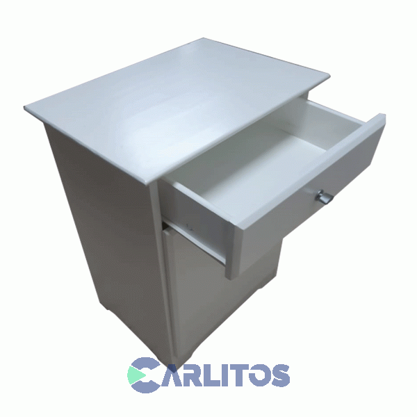 Mesa De Luz Brescia 1 Puerta y 1 Cajón Blanco