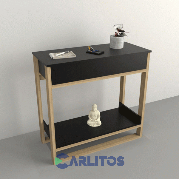 Mesa De Arrime Con Cajón Tables Olmo Finlandés y Negro