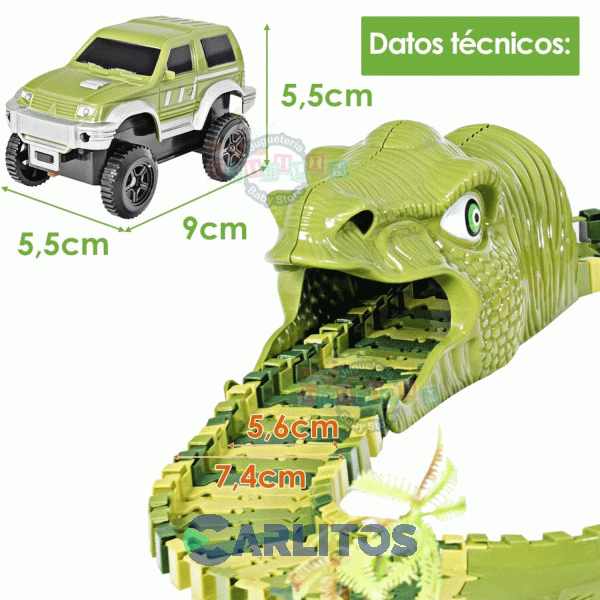 Pista Dinosaurio Con Jeep - 240 Piezas