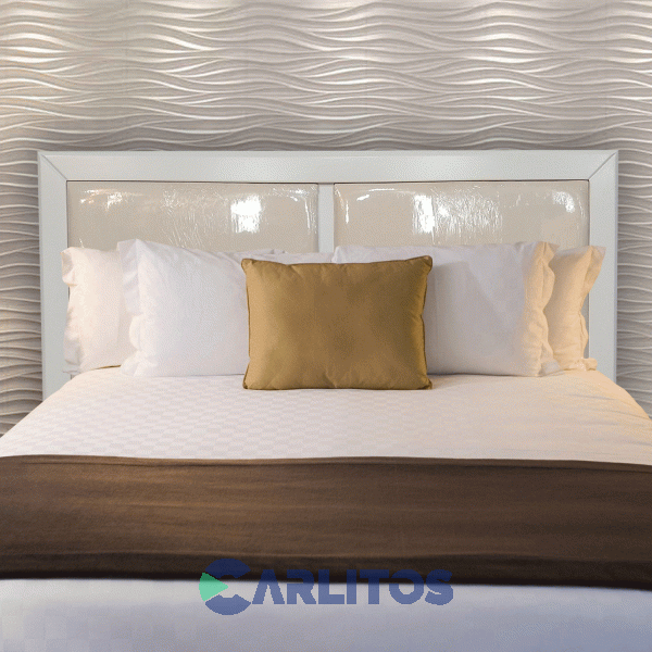 Respaldo De Sommier 1.60 Mts Arizona Tapizado Ecocuero Mobilia Blanco