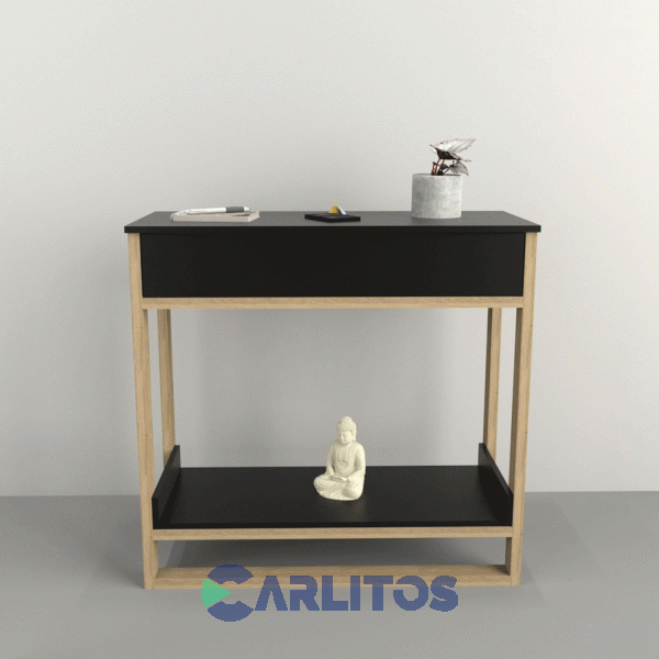 Mesa De Arrime Con Cajón Tables Olmo Finlandés y Negro