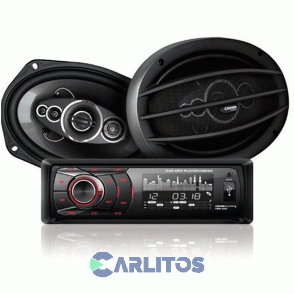 Combo Autoestéreo Usb + Parlante 400 Watts - 5 Vías - 6 X 9" Crown Mustang Dmk-9000bt