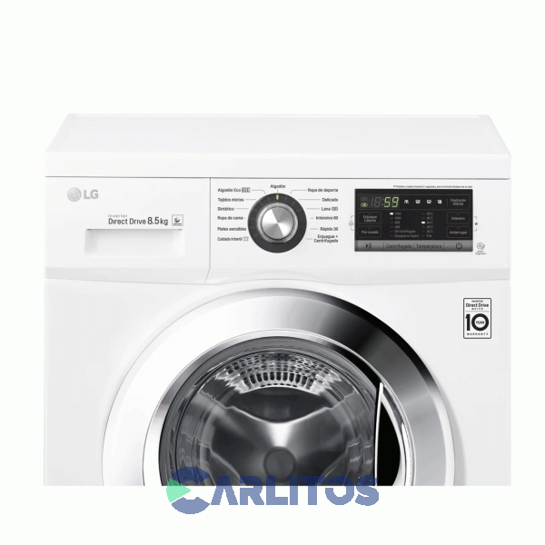 Lavarropa Carga Frontal LG Inverter 8.5 KG - 1400 RPM Blanco Wm8516we6