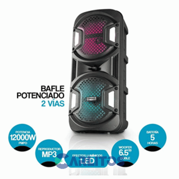 Parlante Torre Crown Mustang Con Bluetooth Y Batería Nuke 6
