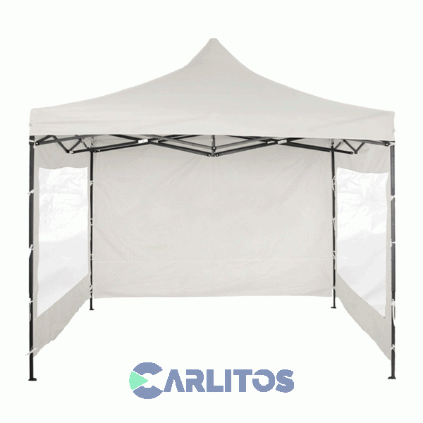 Gazebo Plegable Con Paredes 3 X 3 X 2.50 Altura Central Mts Blanco