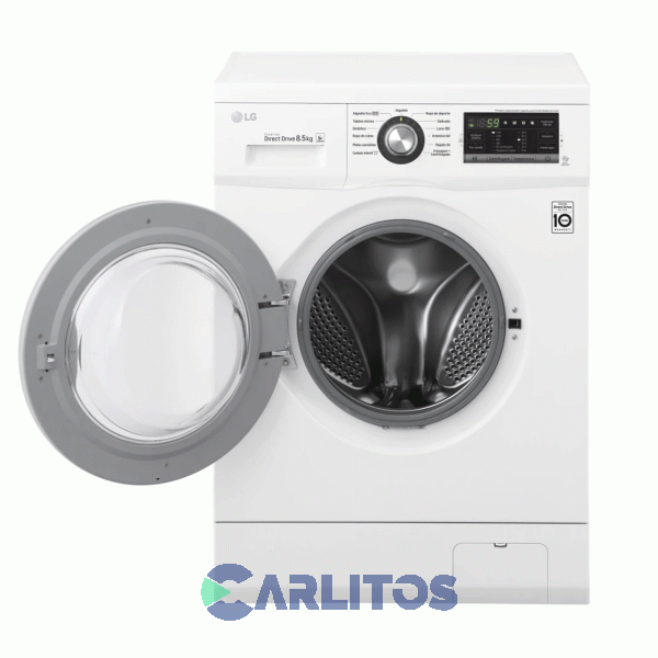 Lavarropa Carga Frontal LG Inverter 8.5 KG - 1400 RPM Blanco Wm8516we6