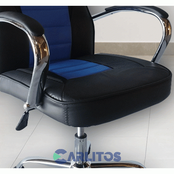 Sillón Gamer Azul Office Chair Base Cromada