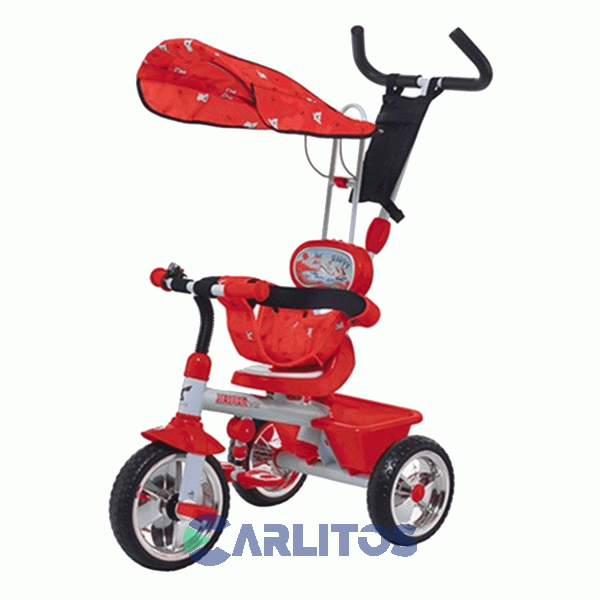 Triciclo Biemme Con Barral Y Capota - Mega Color Rojo 579