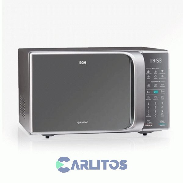 Microondas Con Grill Bgh Digital 28 Litros Gris Bifuncion B228ds20