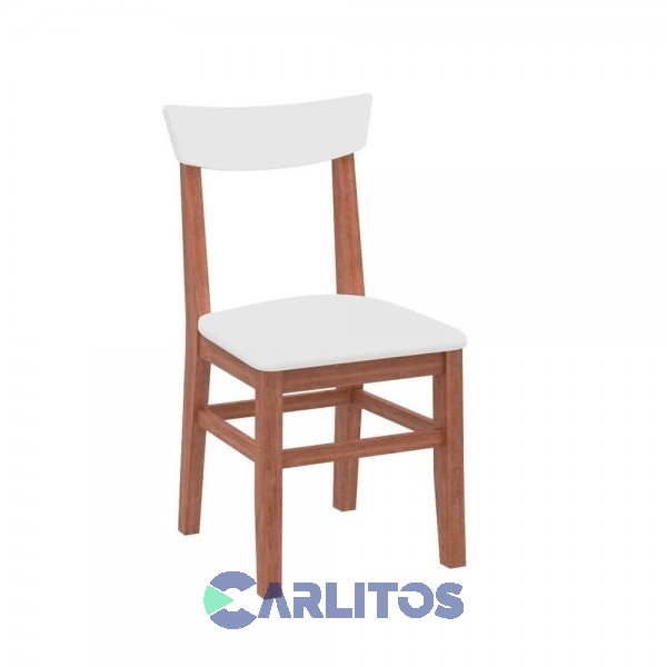 Silla Mediterráneo Asiento Ecocuero Inmacol Castaño y Blanco