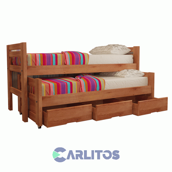 Cama Nido Con Cajonera Inmacol Castaño