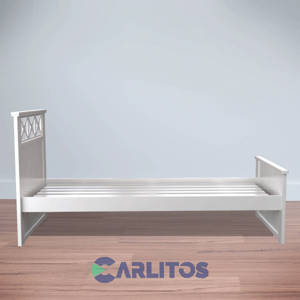 Cama 1 Plaza Cruces Infinity Laqueado Blanco