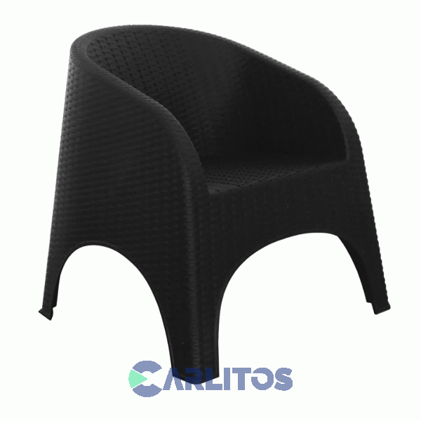 Sillón Pvc Simil Rattan Nepal Color Negro