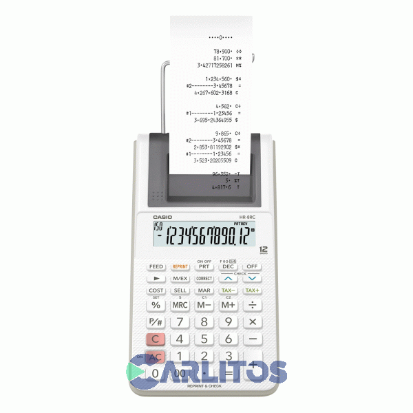 Calculadora Con Impresora 12 Dígitos Casio Hr-8rc