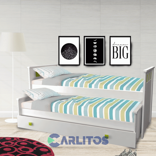 Cama Nido Cuadros Infinity Laqueado Blanco