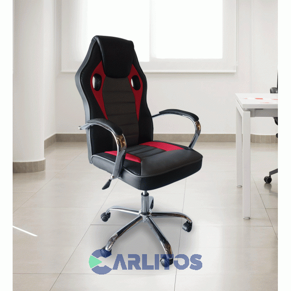 Sillón Gamer Gris Office Chair Base Cromada