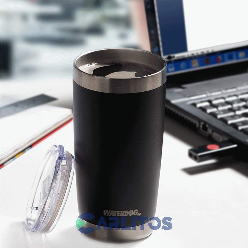 Vaso Con Destapador Waterdog Borda500bk Negro