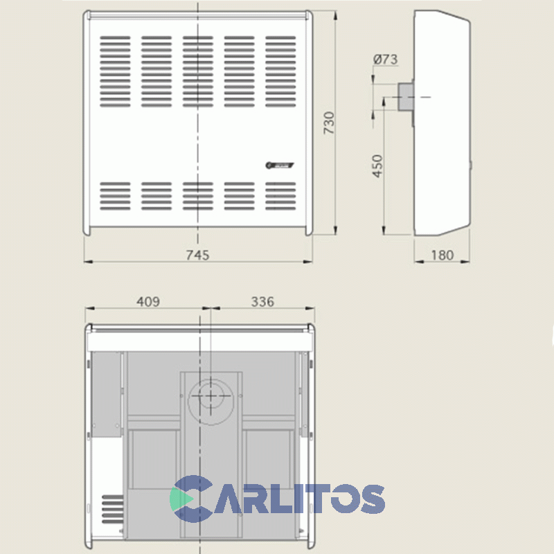 Calefactor Linea Compacta 6000 Kc Tiro Natural Gas Natural Ctz Cod 256