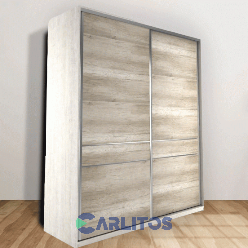 Placard 1.80 Mts Puertas Corredizas Línea Europa Barrique y Blanco