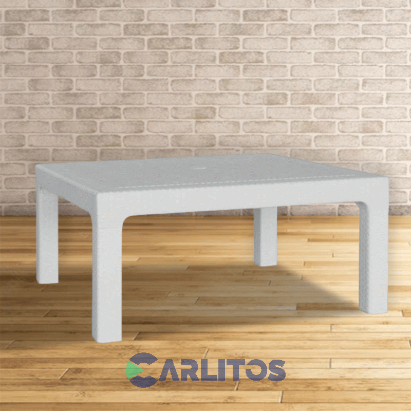 Mesa Ratona Simil Ratan 0.90 X 0.90 Cm Nepal Blanco Quality Plastic 100010 16271