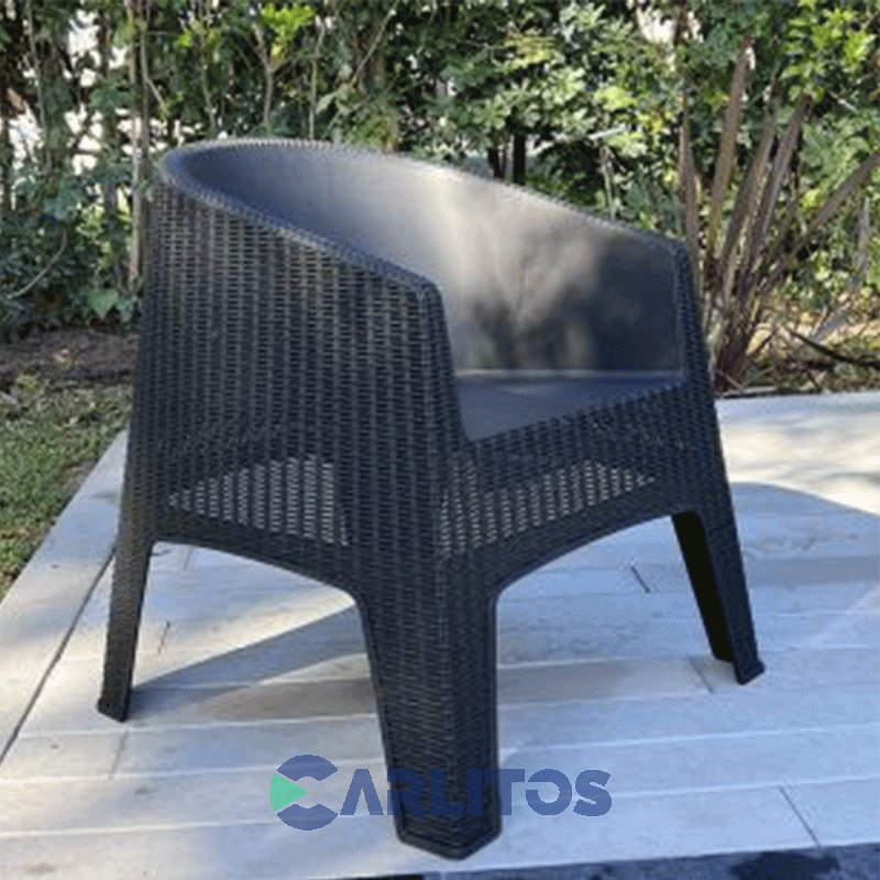 Sillon Pvc Garden Life Simil Rattan Ibiza Grafito