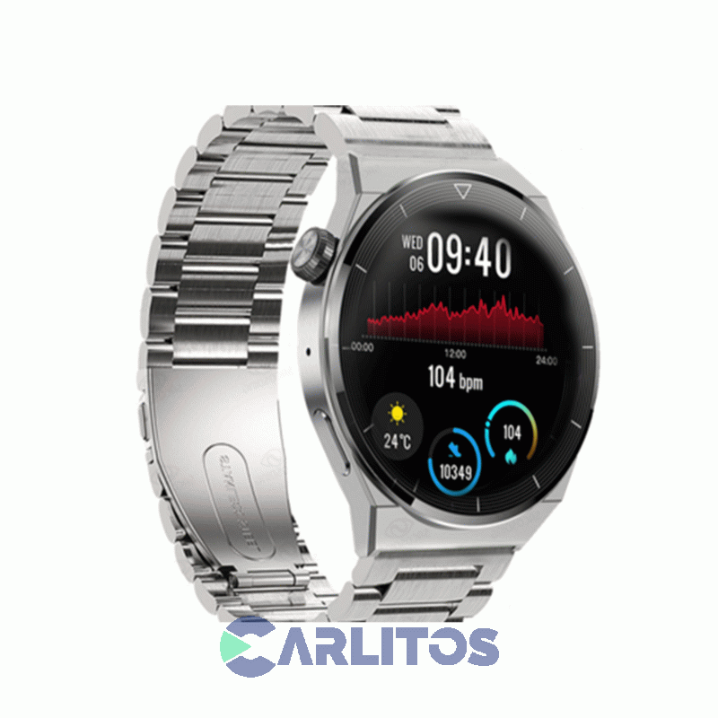 Reloj Inteligente Tressa Malla De Metal Plateado Sw-176/si