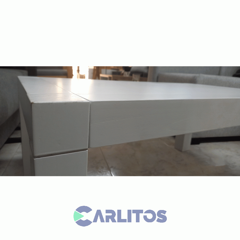 Mesa Ratona Rectangular Contemporánea 1.20 Mts Genoud Paraíso Blanco