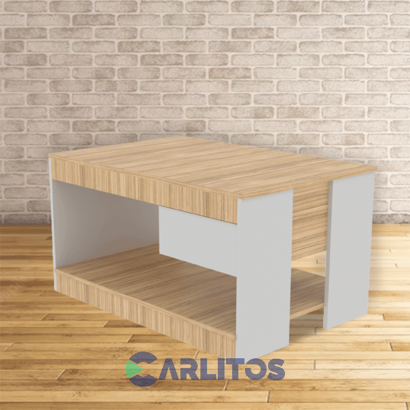 Mesa Ratona Con Cajón Coco y Blanco