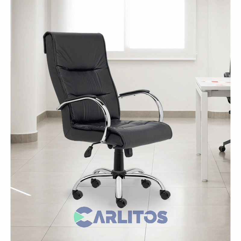 Sillón De Oficina Portantino Trento 501 Ecocuero Negro