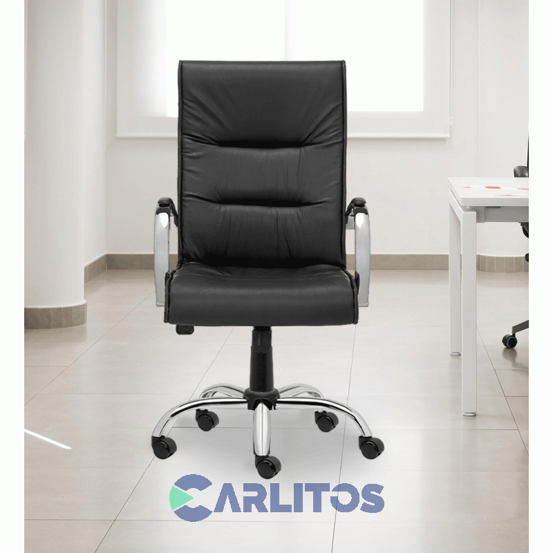 Sillón De Oficina Portantino Trento 501 Ecocuero Negro