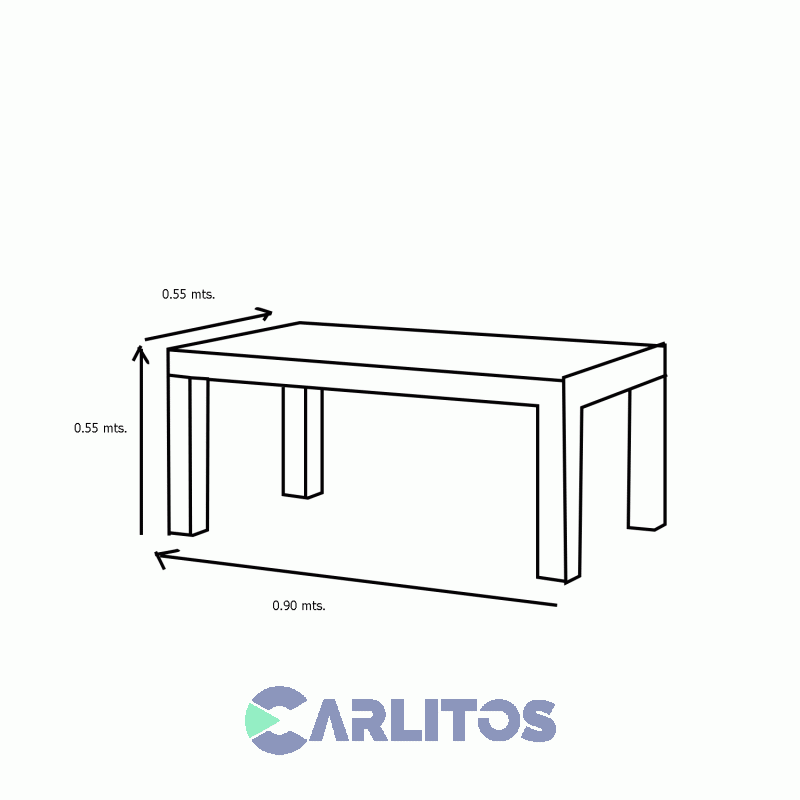 Mesa Ratona Rectangular Contemporánea 0.90 Mts Genoud Paraíso Nogal