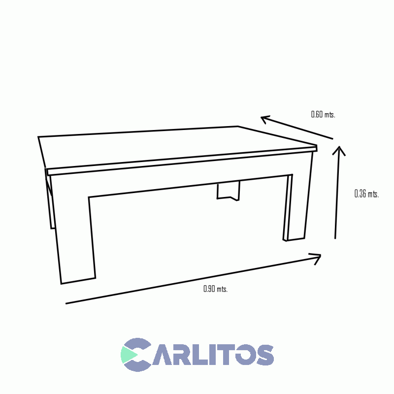 Mesa Ratona Ciega 0.90 Mts Tables Caoba