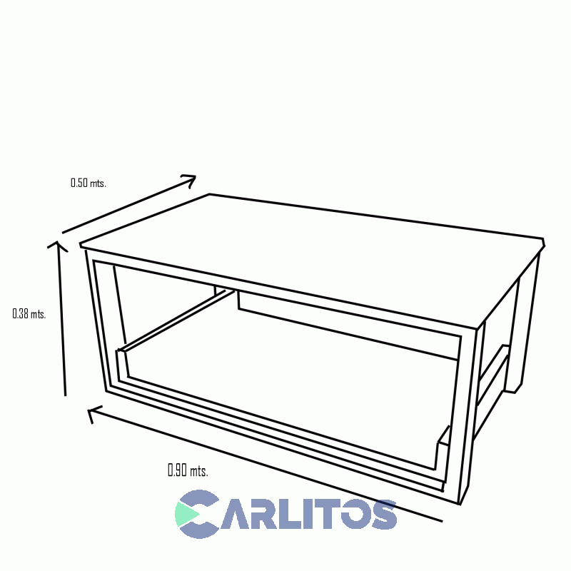 Mesa Ratona 0.90 Mts Tables Olmo Finlandés y Negro