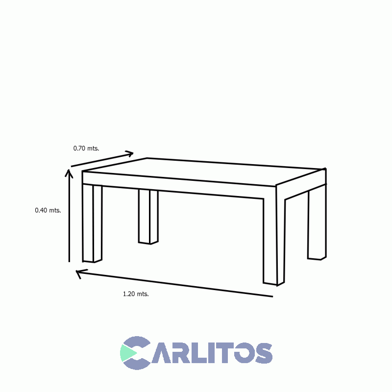 Mesa Ratona Rectangular Contemporánea 1.20 Mts Genoud Paraíso Castaño