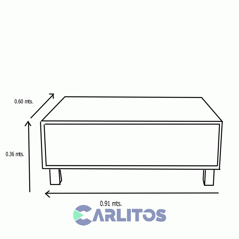 Mesa Ratona Con Cajón Tables Olmo Finlandés y Negro