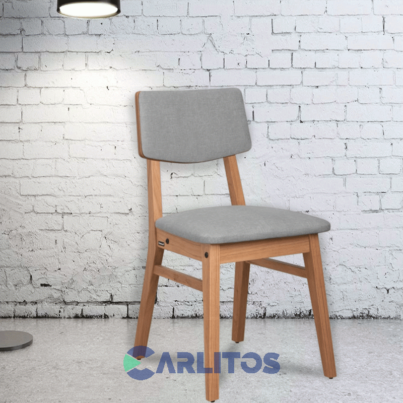 Silla Osaka Tapizado En Tela Linea Vintage Roble
