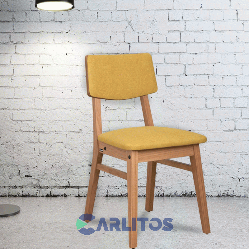 Silla Osaka Tapizado En Tela Linea Vintage Roble