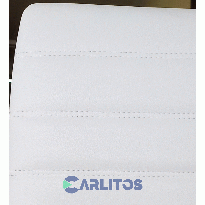 Silla De Oficina Fijo Portantino Lyon Tapizado Blanco Base Cromada