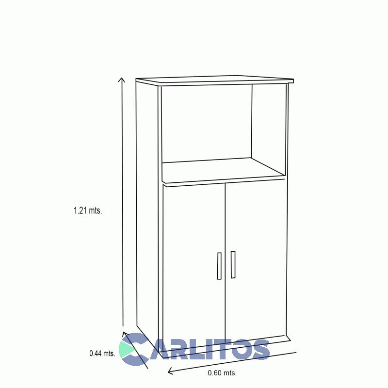 Organizador Para Microondas 2 Puertas Platinum Blanco y Tabaco