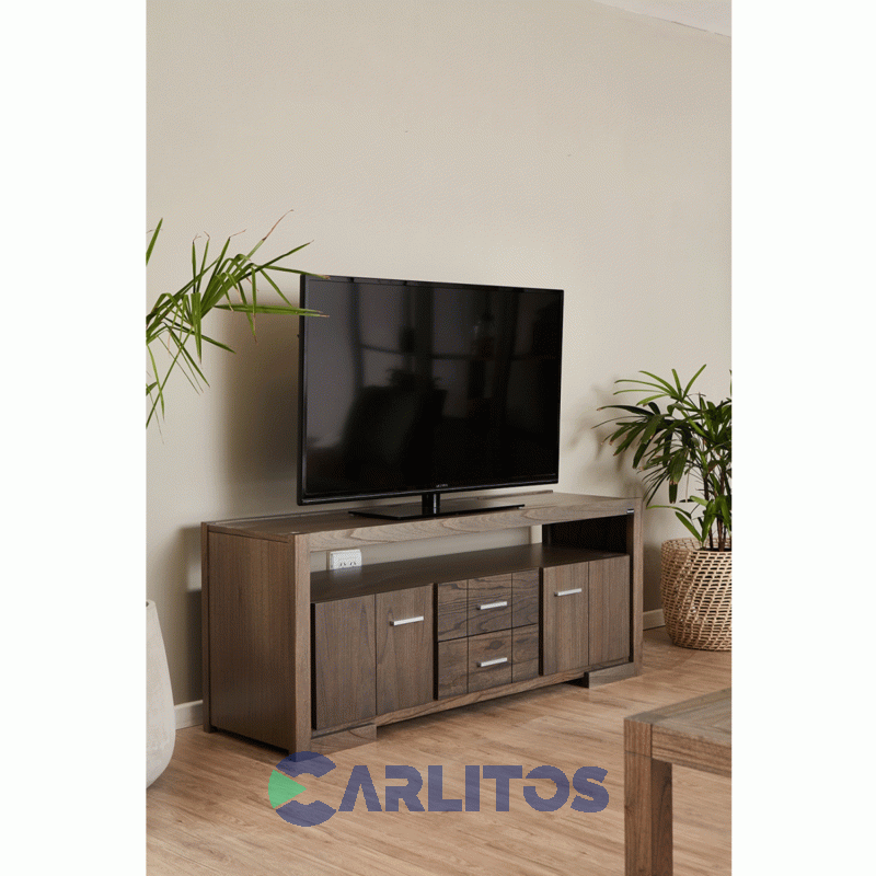 Rack Tv Contemporánea 1.55 Mts Genoud Paraíso Roble