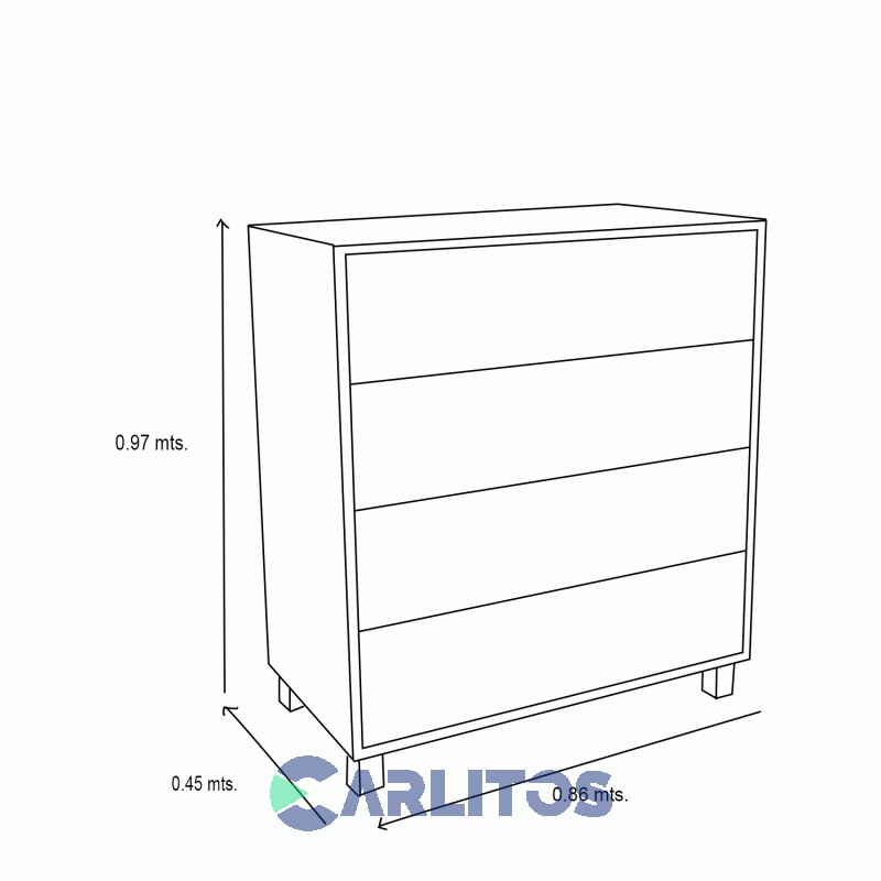 Chiffonier 4 Cajones Tables Nevado y Everest