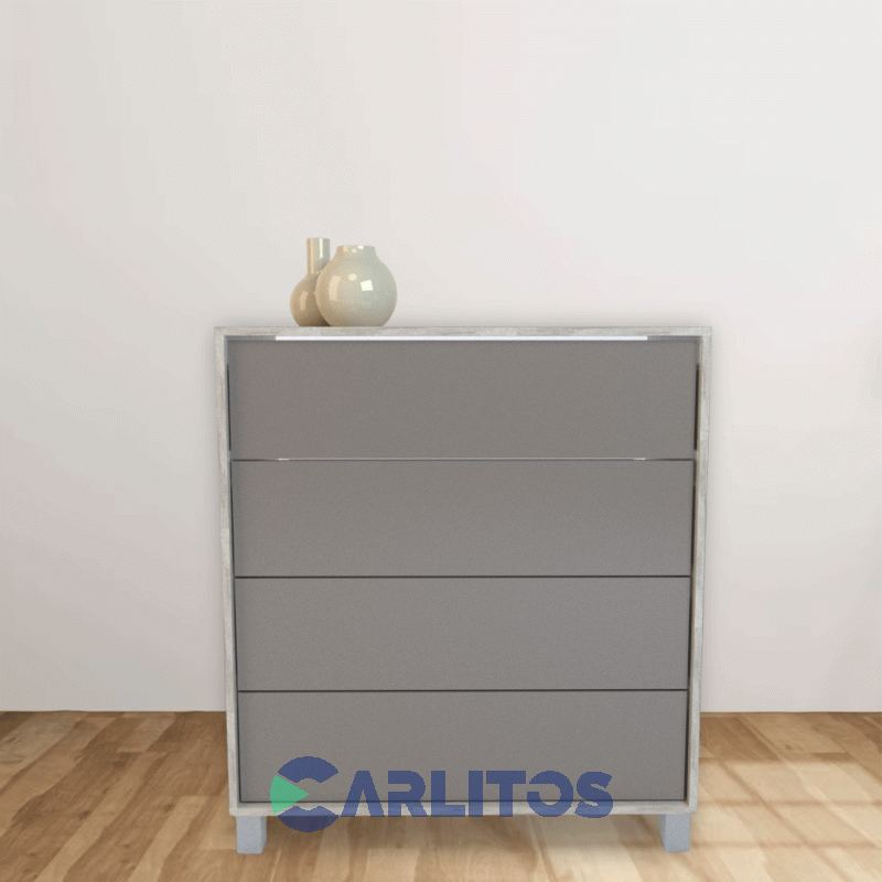 Chiffonier 4 Cajones Tables Nevado y Gris