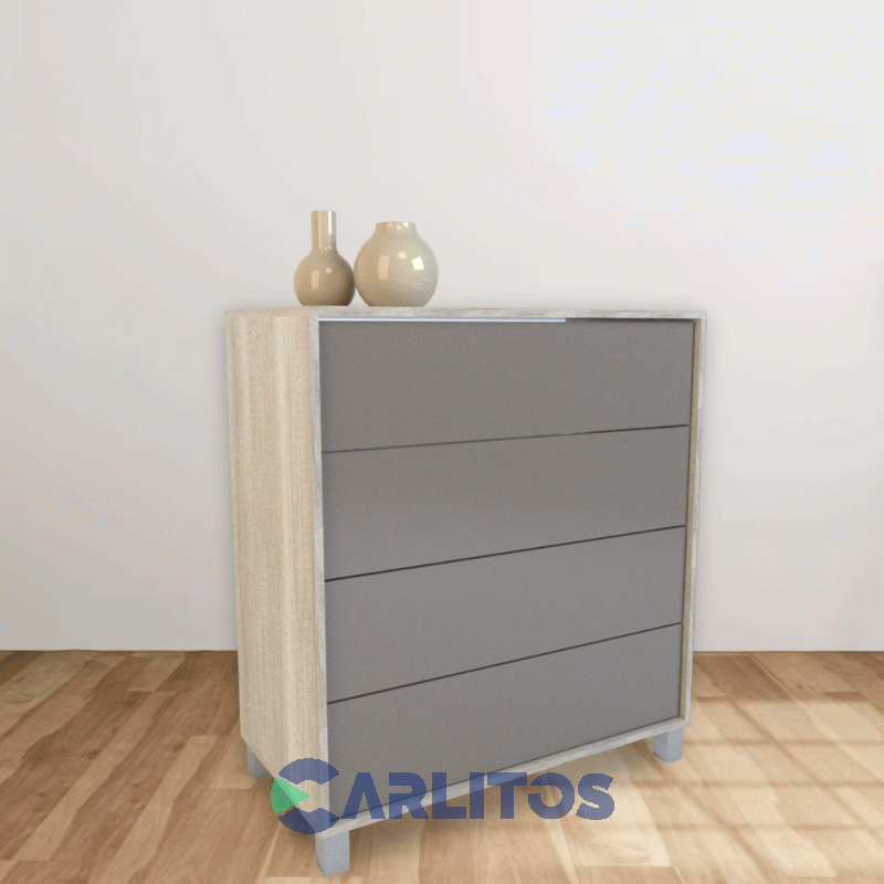 Chiffonier 4 Cajones Tables Nevado y Gris