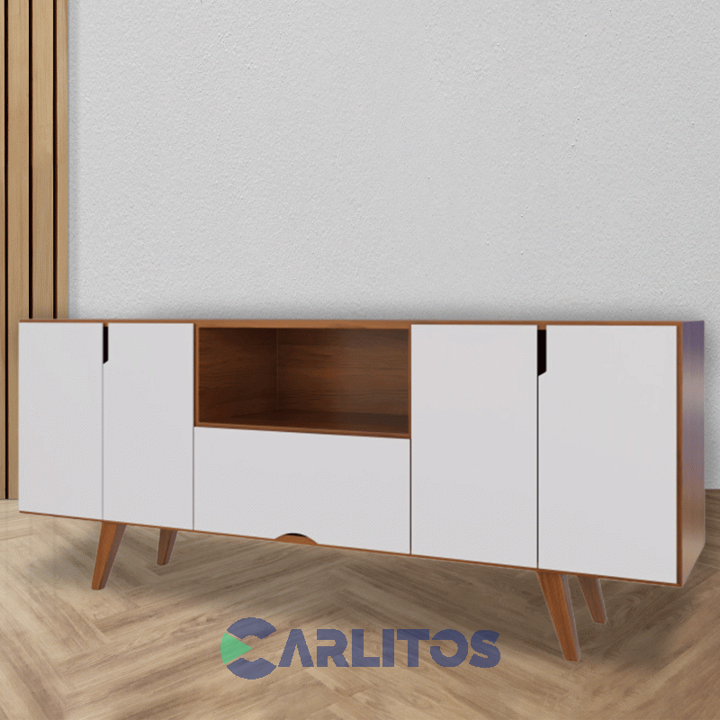 Rack Escandinavo 1.80 Mts Inmacol Castaño y Blanco