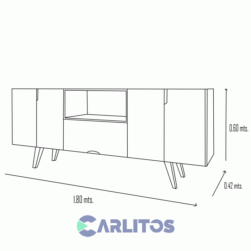 Rack Escandinavo 1.80 Mts Inmacol Miel y Blanco