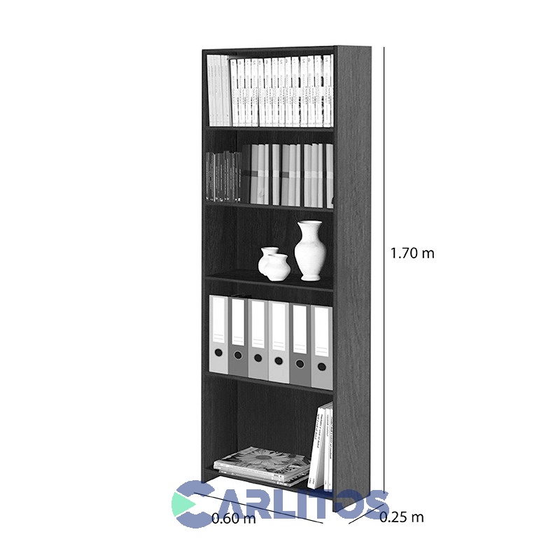 Biblioteca Abierta 0.60 Mts Platinum Roble