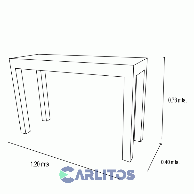 Mesa de Arrime Contemporánea 1.20 Mts Genoud Paraíso Cedro