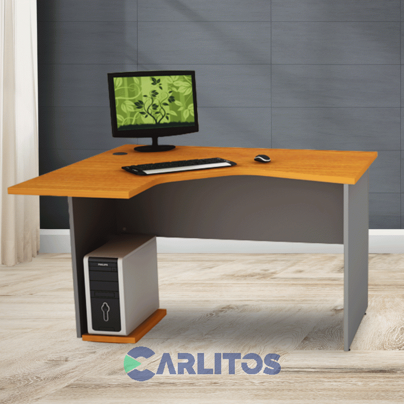 Escritorio Puesto De Trabajo Izquierdo 1.20Mts Piro Muebles Grafito/Ceniza