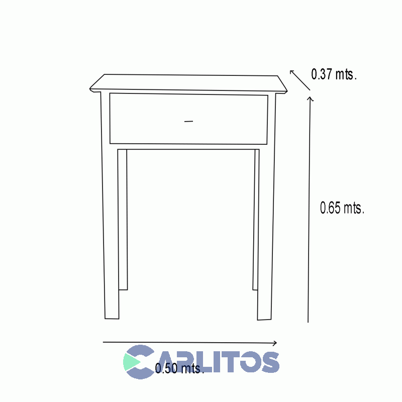 Mesa De Luz Reñaca 1 Cajon Mobilia Cod: 1534 Pino Macizo Fresno