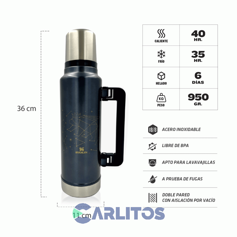 Termo De Mate Stanley Legendario Clásico XL Edición Limitada 1.4 Litros Azul